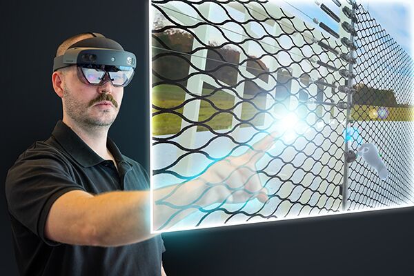 Augmented Reality Perimeter Training Promo image-General Purpose Person completing Gallagher's Augmented Reality perimeter training course