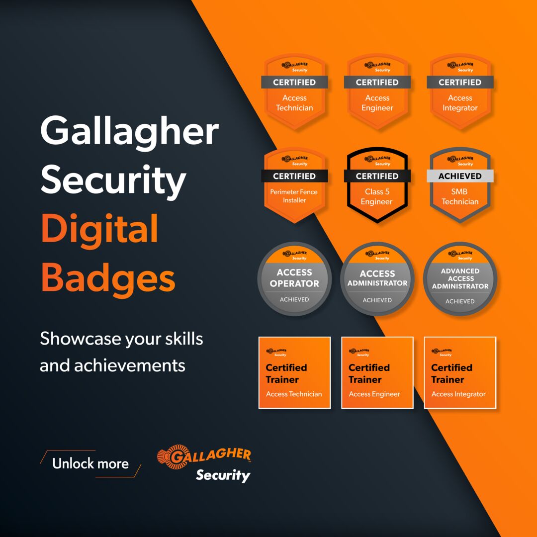 Credly Badges-General Purpose Gallagher Security Digital Training and Certification Badges