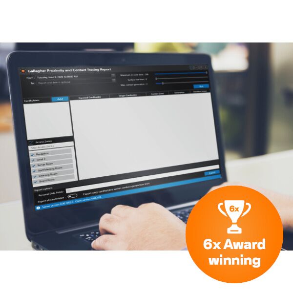 Screenshot of Proximity and Contact Tracing Report on laptop