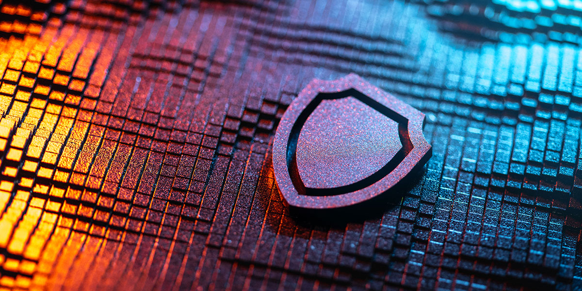 Digital Shield on Abstract Background Representing Cybersecurity and Data Protection