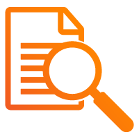 Document with magnifying glass