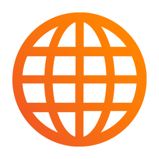 Orange icon globe