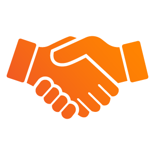 Orange icons handshake