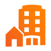 Orange icon hybrid working