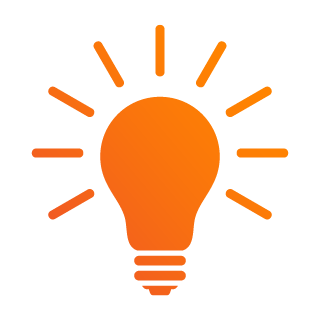 Orange icon lightbulb