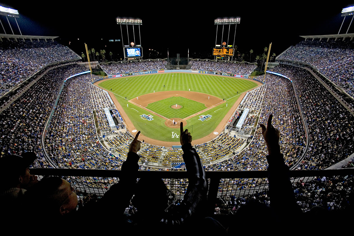 fans cheering at stadium