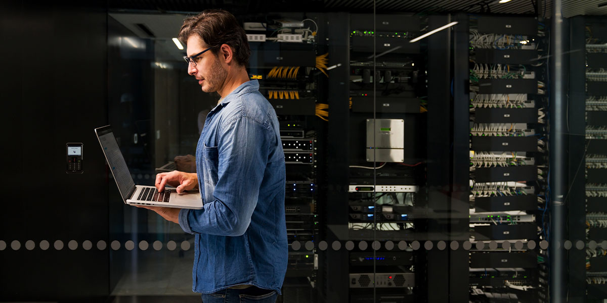 Technician at colocation data center