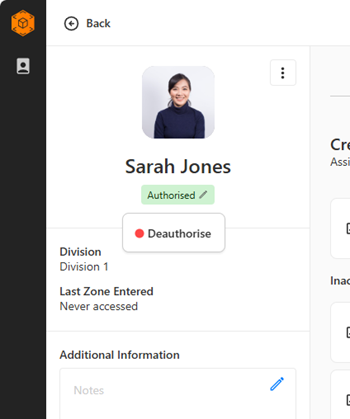 Edit the authorization status